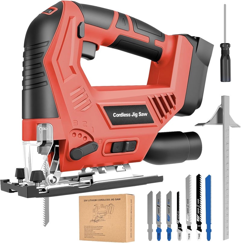 CAMXTOOL Jigsaw Compatible with Milwaukee 18V Battery (No Battery), Cordless Jig Saw Brushless Jigsaw Tool with LED Light, 0°- 45° Bevel Cuts, 3 Orbital Settings for Straight/Curve/Circle Cutting - Image 1